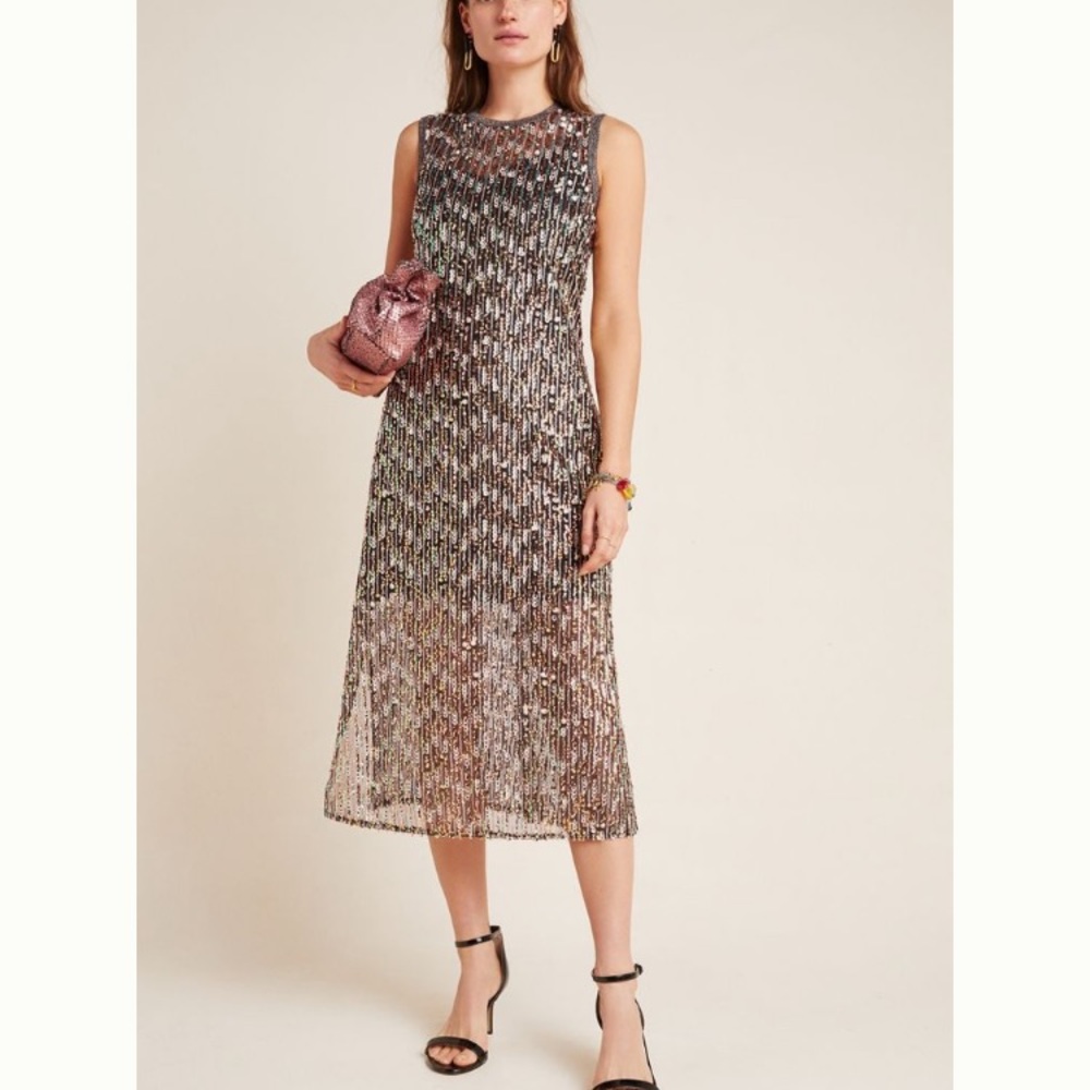 Anthropologie Sequined swing Maxi Dress